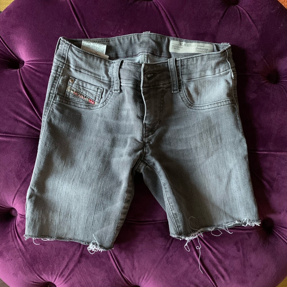 Gray Denim Shorts
